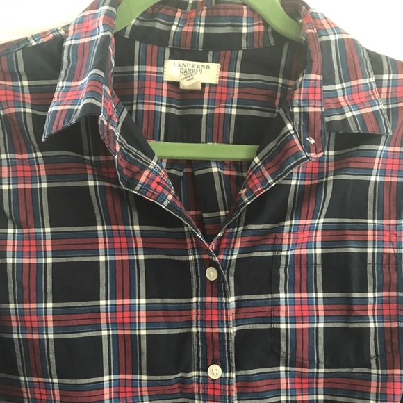 plaid lands’ end shirt - Picture 1 of 4